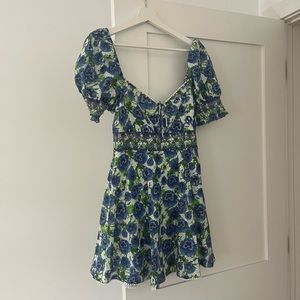 Alice & Olivia Crawford Floral Eyelet Mini Dress